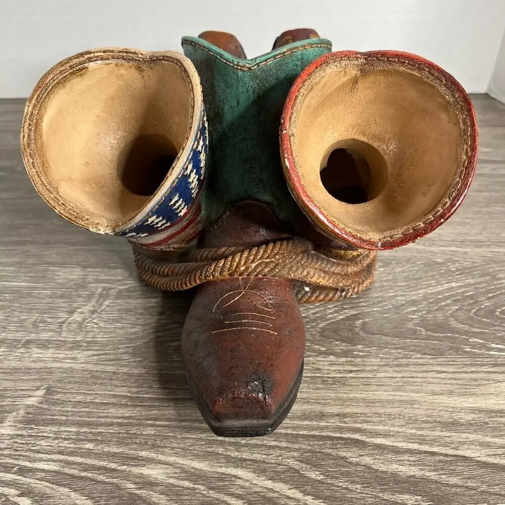Cowboy Boots Triple Wine Holder Wine Holder Western Patriotic Farmhouse